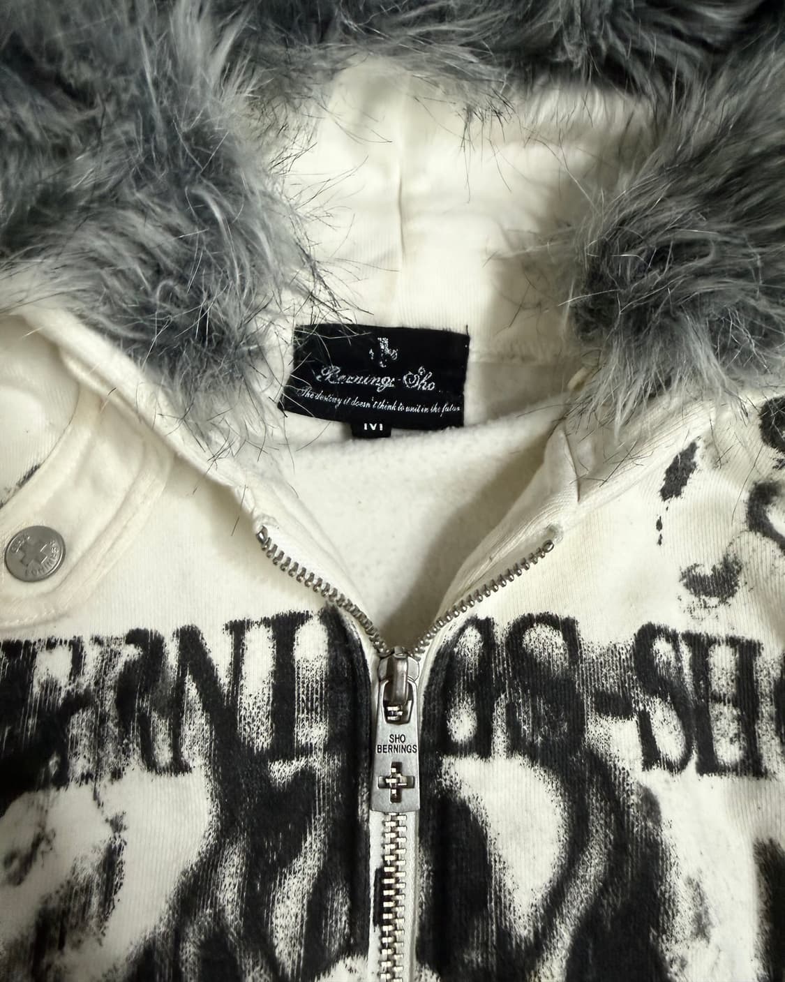 Bernings sho skull punk stud zip-up hood 상품이미지7
