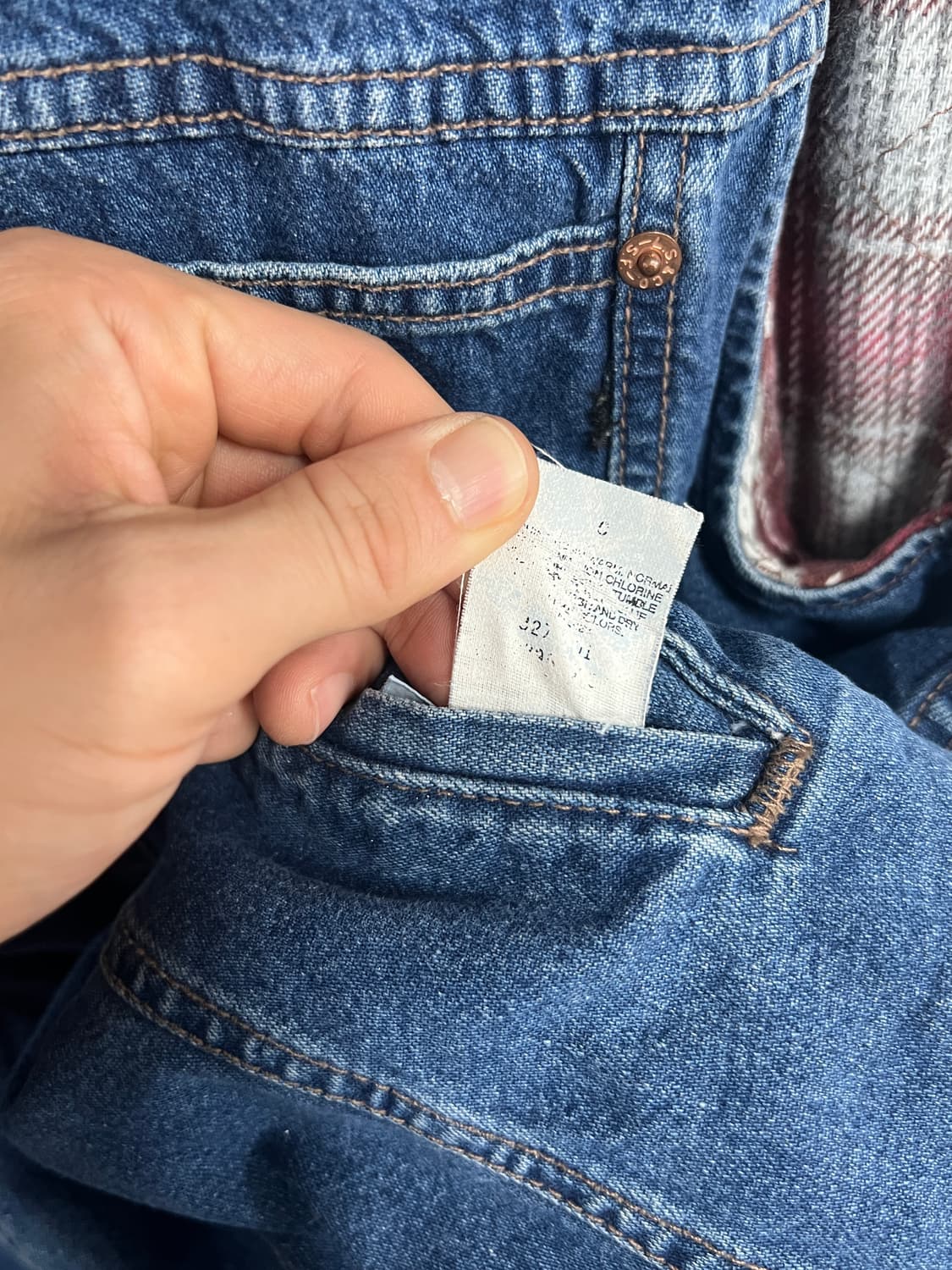 90s Levis USA 리버시블 체크 데님 웨스턴 베스트  상품이미지8