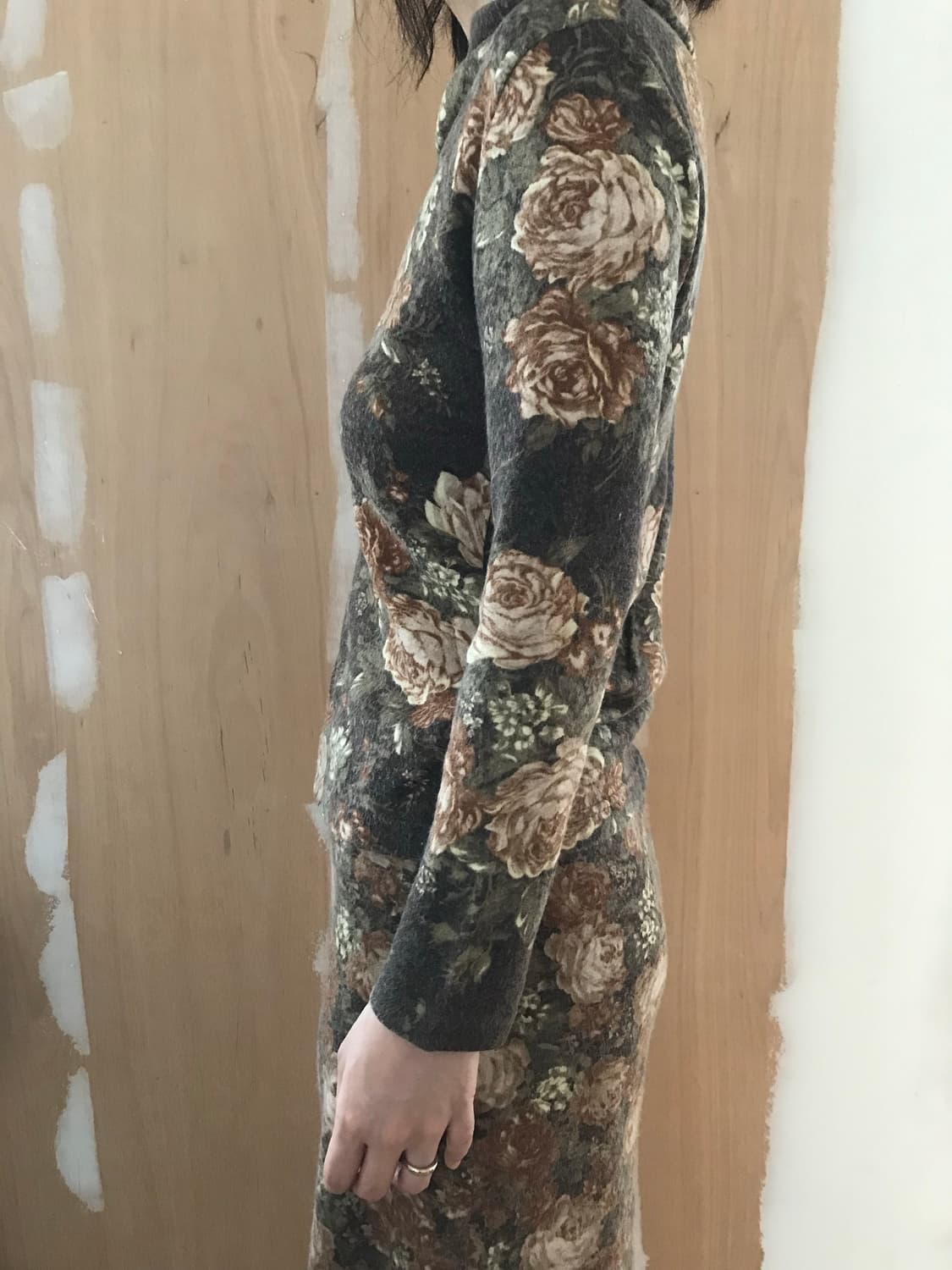 vintage flower pattern turtle neck top 상품이미지1