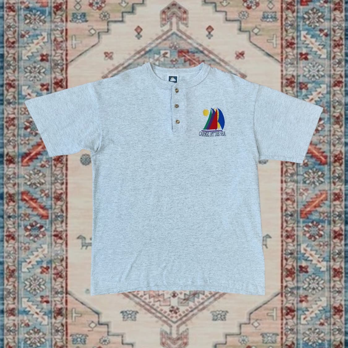 Made in USA Carmel By The Sea 헨리넥 티셔츠 M 상품이미지1