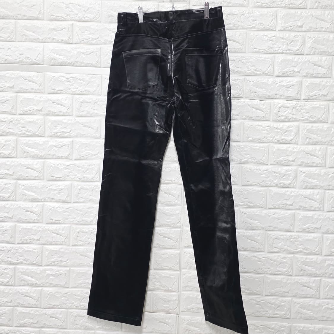 택포) LEEY 블랙 광택 팬츠 28인치 상품이미지4