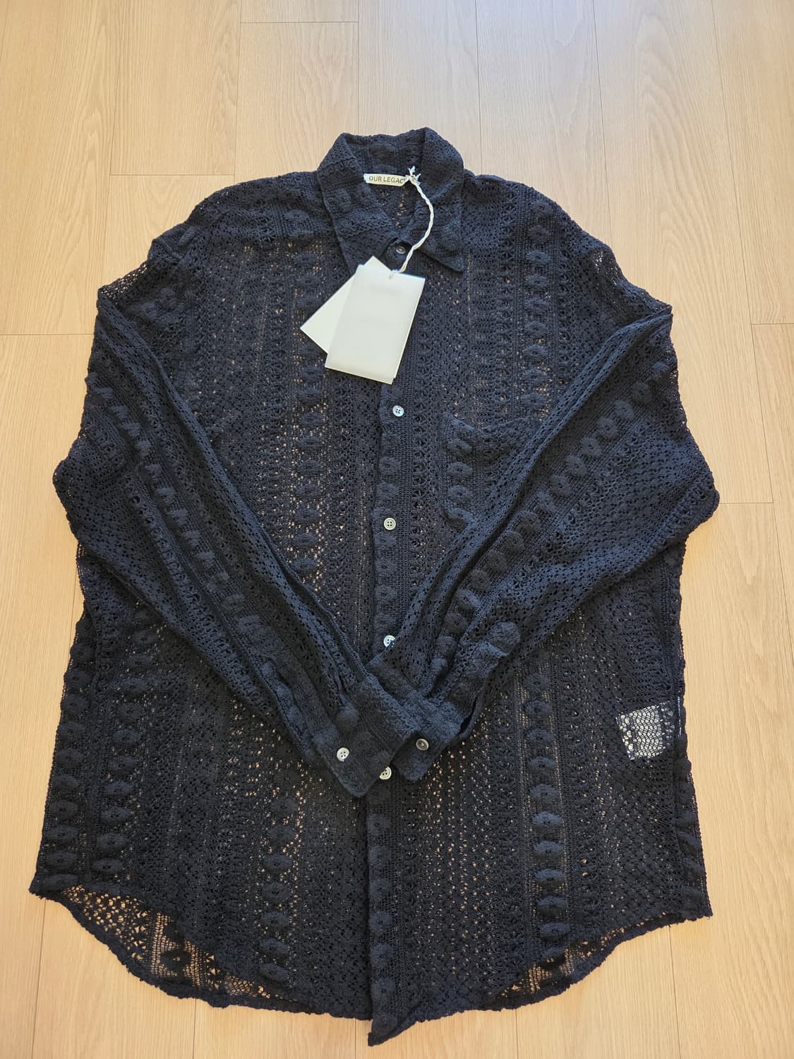 Coco Shirt Black Cotton Crochet 상품이미지9