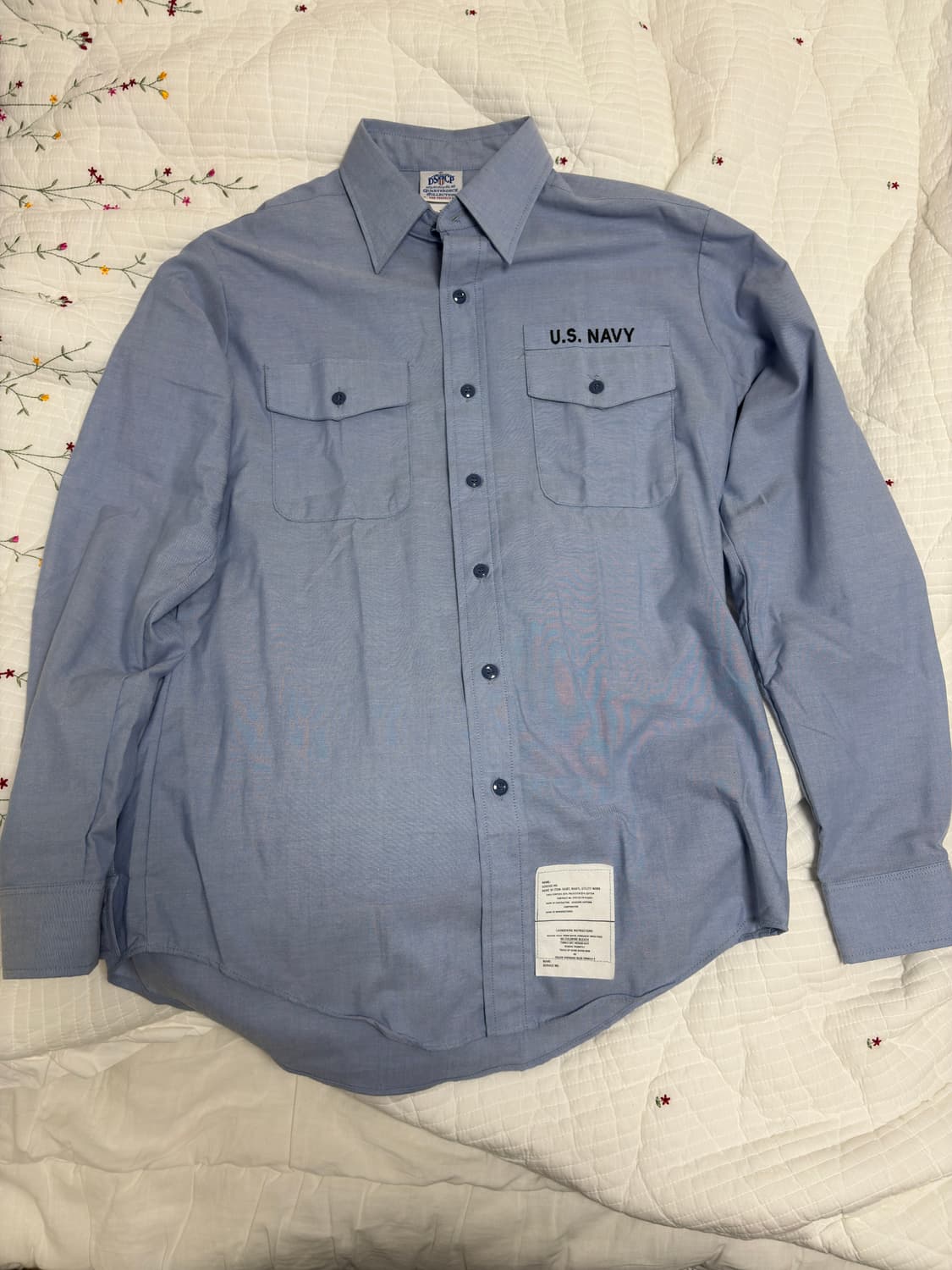 미군 미 해군 네이비 샴브레이 셔츠 L(105) 상품이미지1