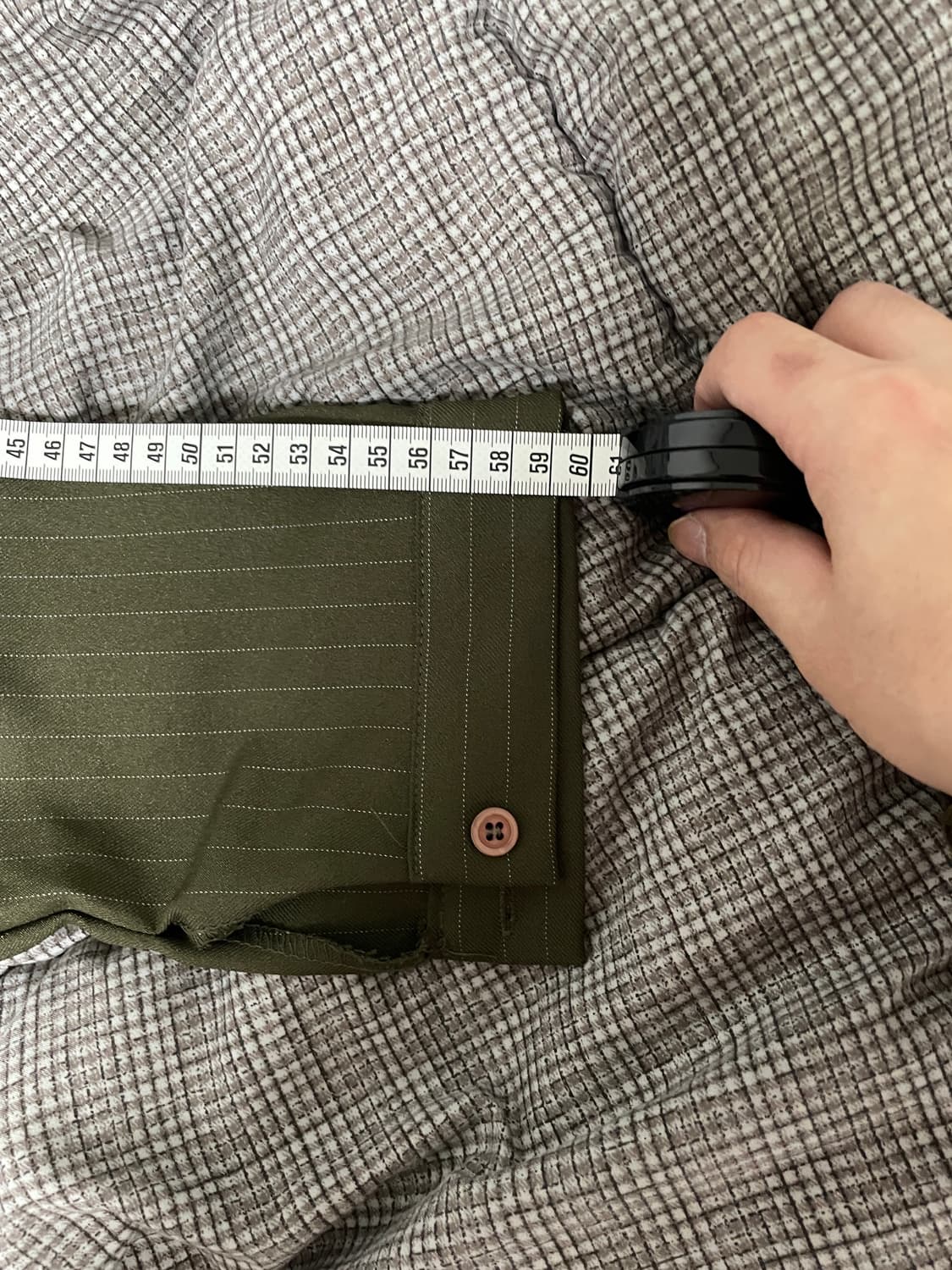 카키 스트라이프 셔츠 블라우스 상품이미지4