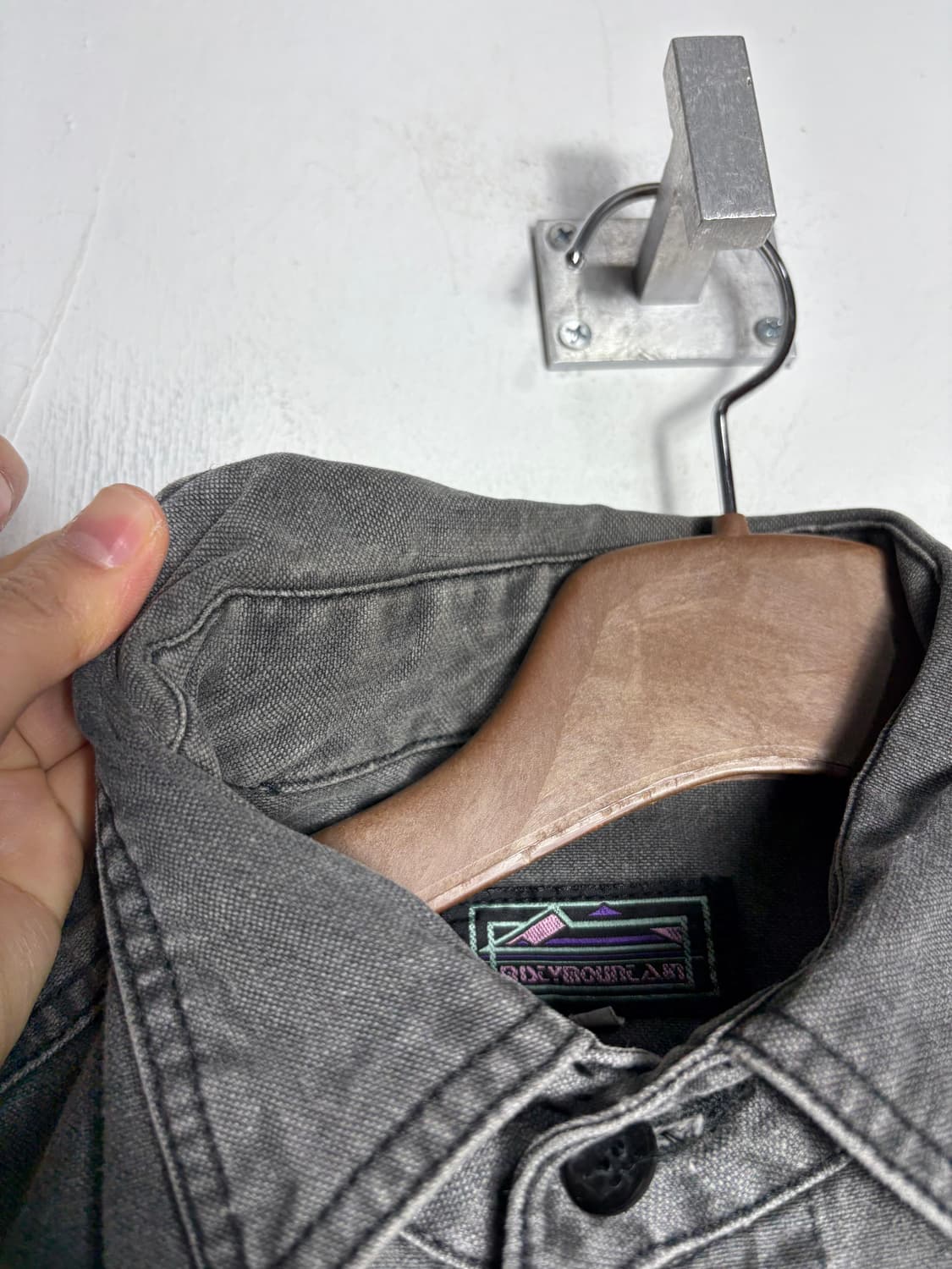 그레이 흑청 데님 셔츠 자켓 상품이미지6