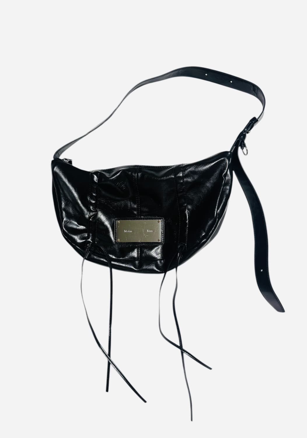 Matin Kim / 크링클 레더 숄더백 / 블랙 상품이미지1