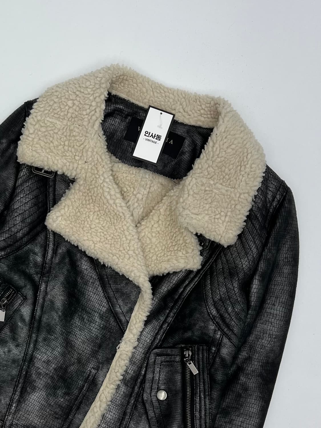 빈티지 페이크 레더 무스탕 상품이미지2