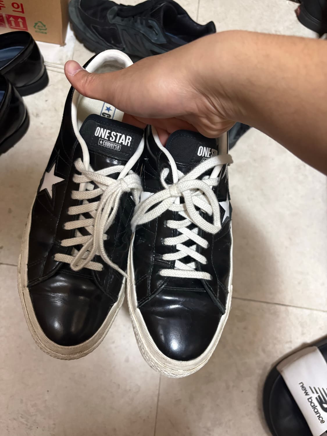 컨버스 원스타 레더 블랙 상품이미지1