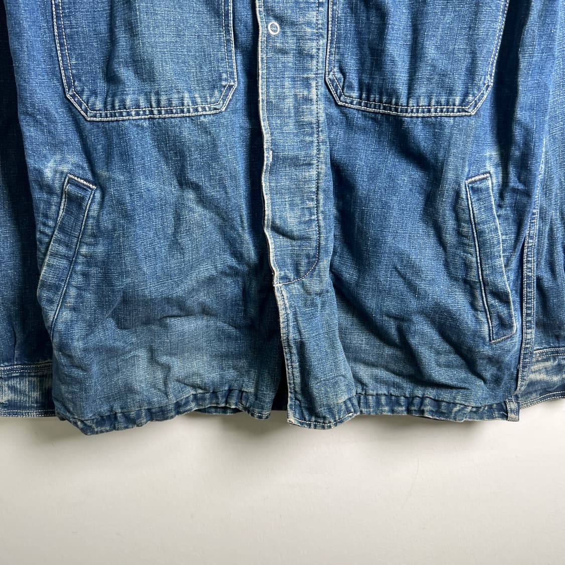 Blue Blue 블루블루재팬 라이트 데님 릴렉스 커버올 자켓 상품이미지5