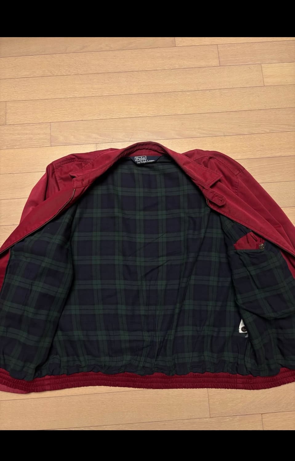폴로 랄프로렌 코튼 해링턴 자켓 L 버건디 상품이미지3