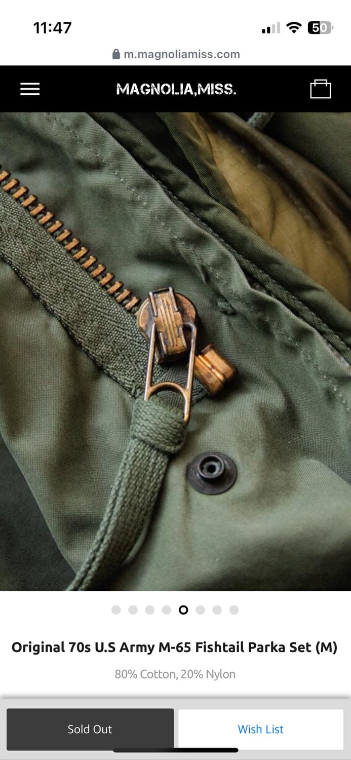 오리지널 피쉬테일 M-65 개파카 M사이즈 팝니다 상품이미지4