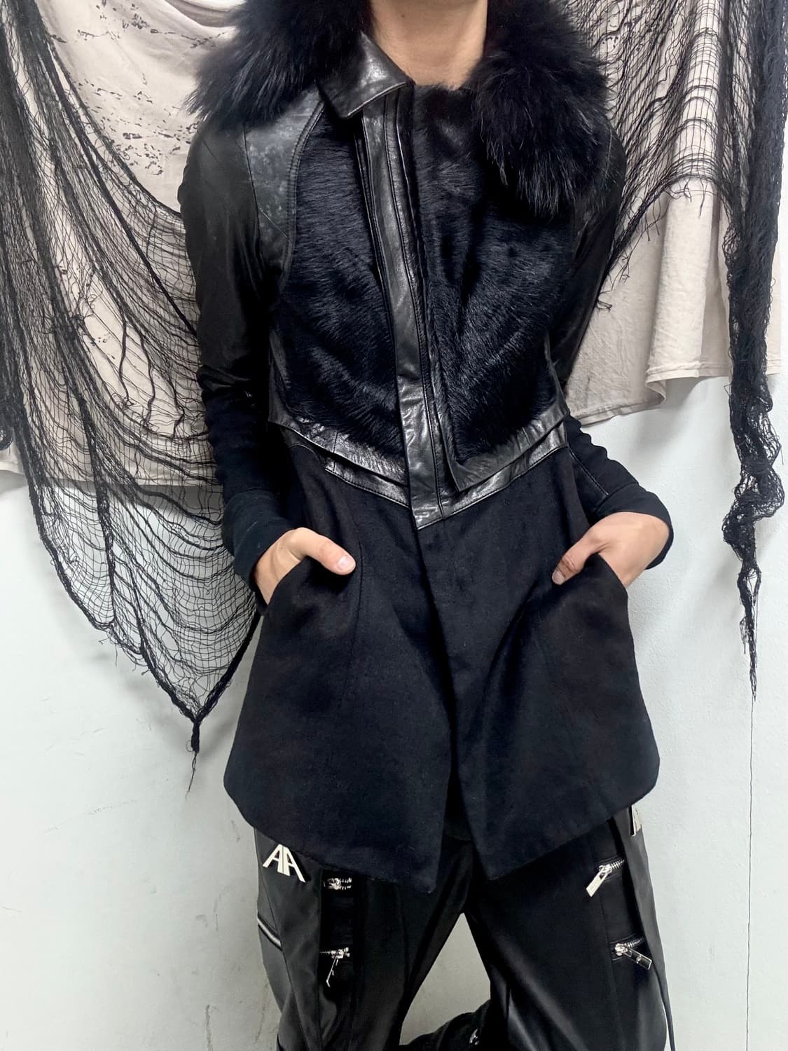 Calf Hair Trimming SheepSkin Leather Coa 상품이미지5