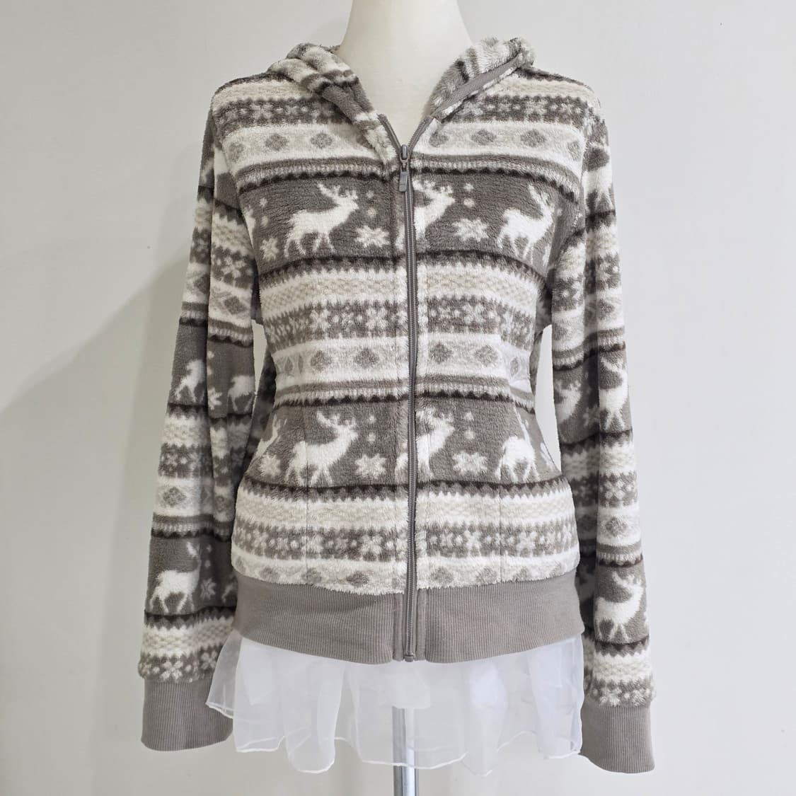 일본빈티지) 노르딕 모리걸 라떼갸루 후리스 후드집업 상품이미지2