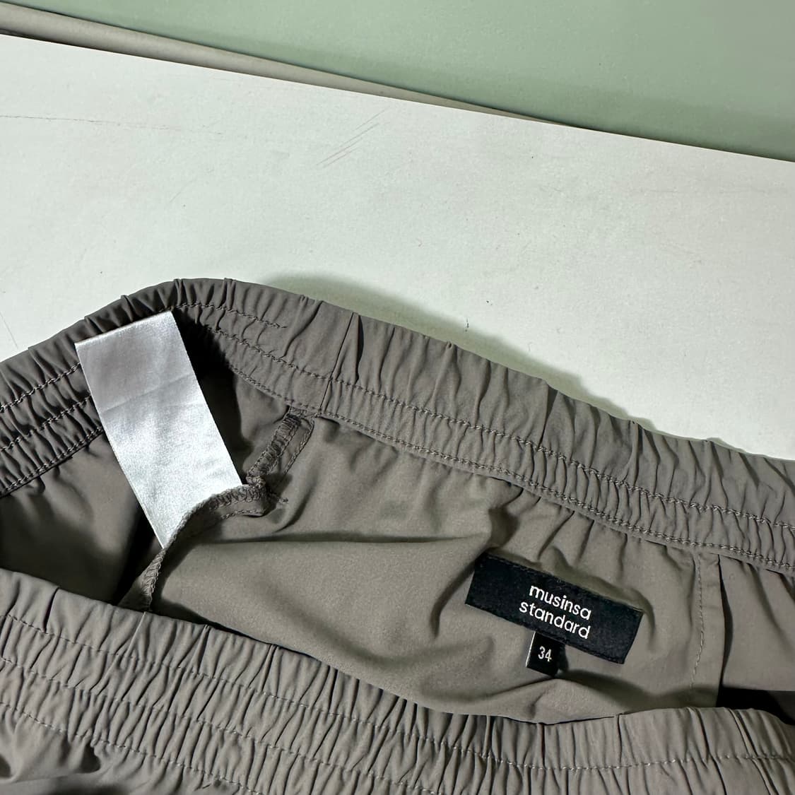 34 XL 무신사스탠다드 진그레이 와이드핏 써머폴리 밴딩팬츠 상품이미지2