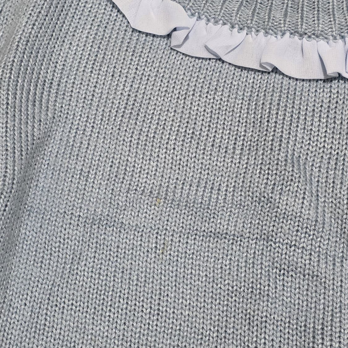 일본빈티지)블루모리걸st 프릴넥 히메갸루깔 로맨틱 니트 상품이미지5