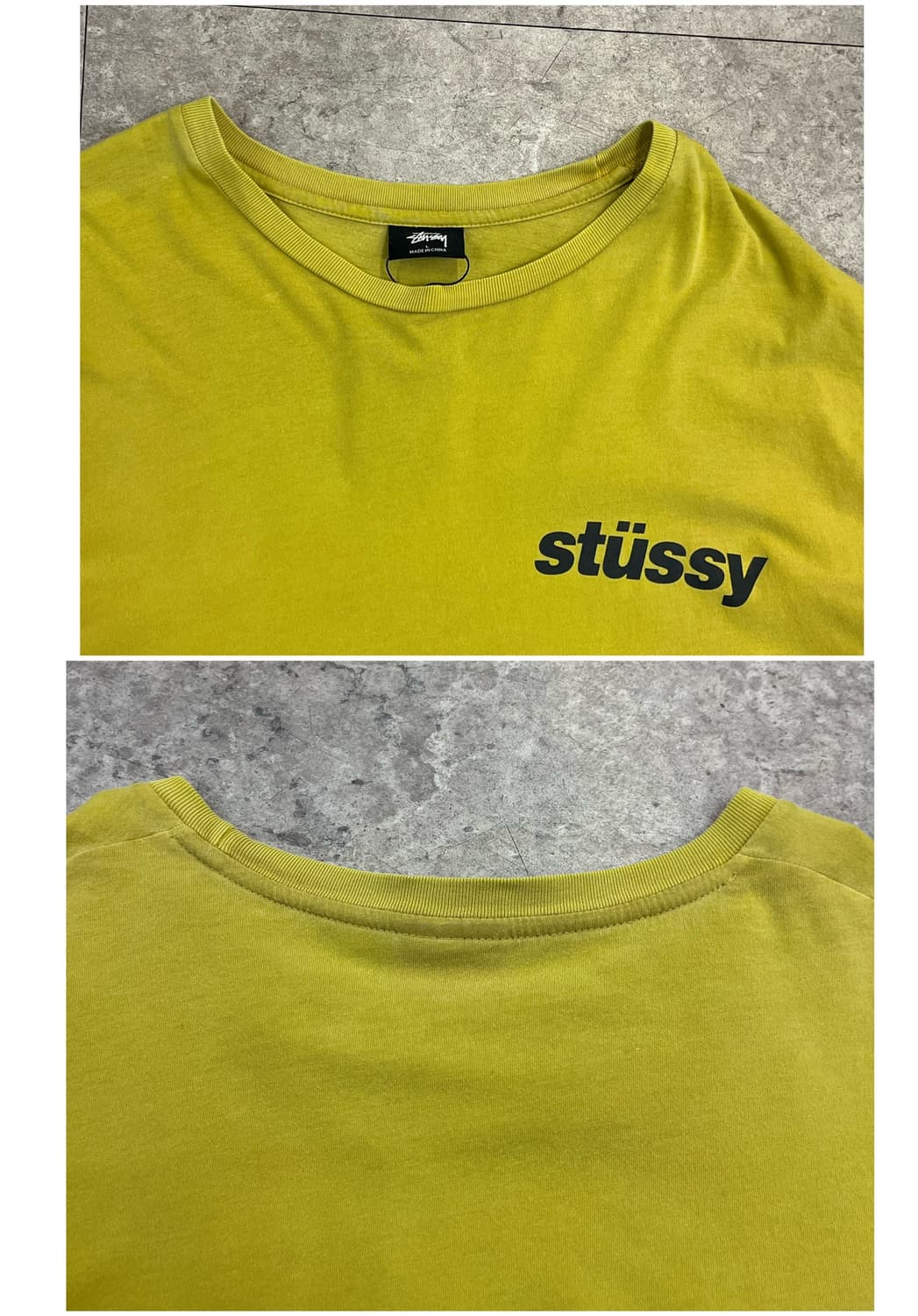 스투시 베이직 로고 반팔티 옐로우 L #csz3232 상품이미지5