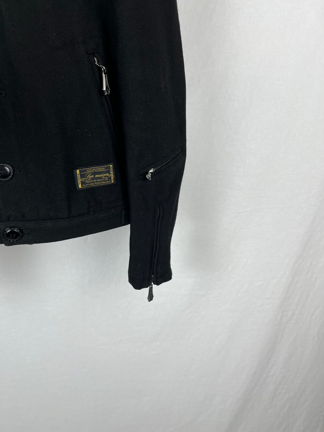 Vintage 울 혼방 자수 라이더 자켓  상품이미지5