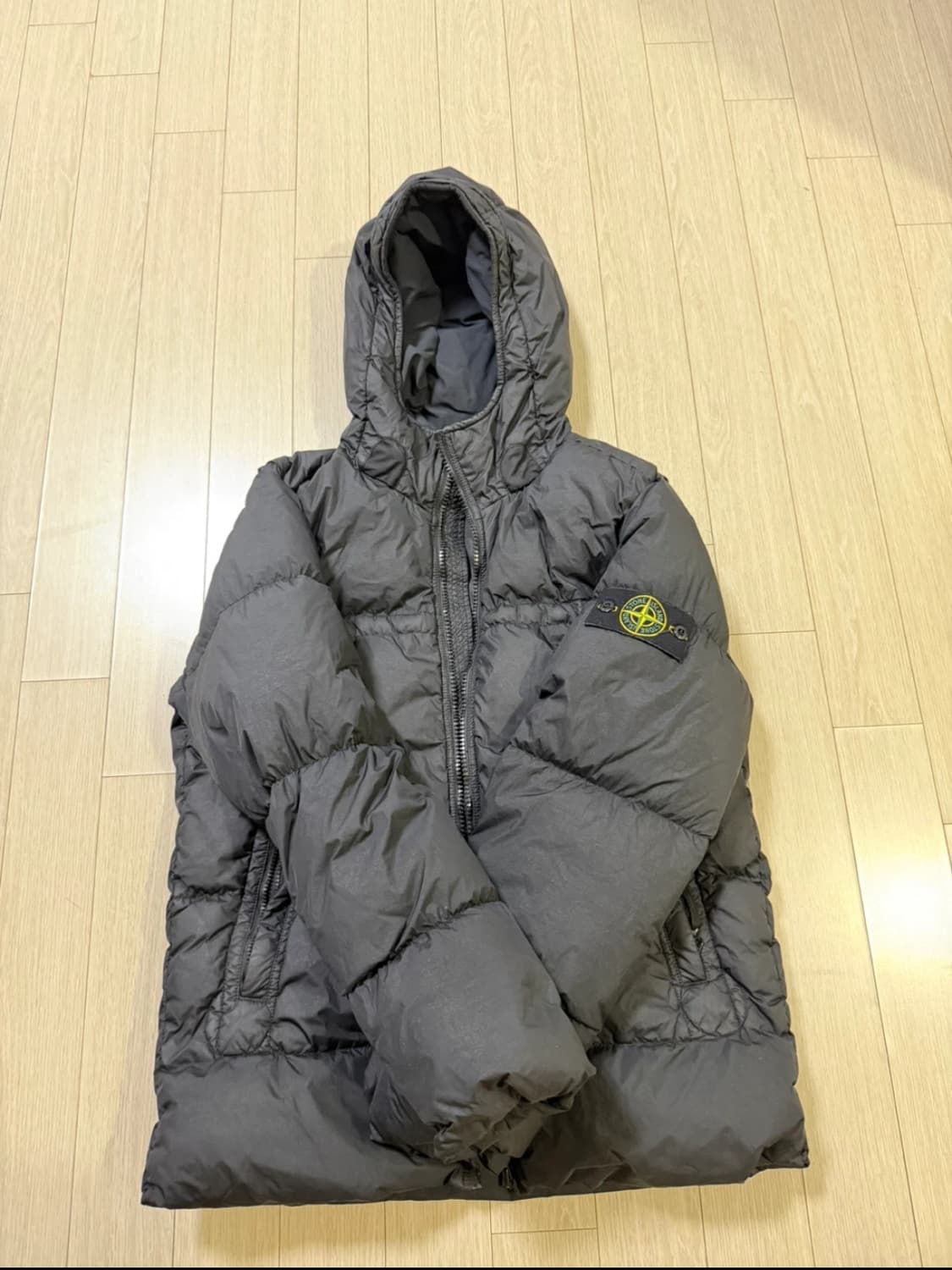 [M] 스톤아일랜드 크링클랩스 패딩 후드 집업 자켓 롱패딩 경량패딩 상품이미지1