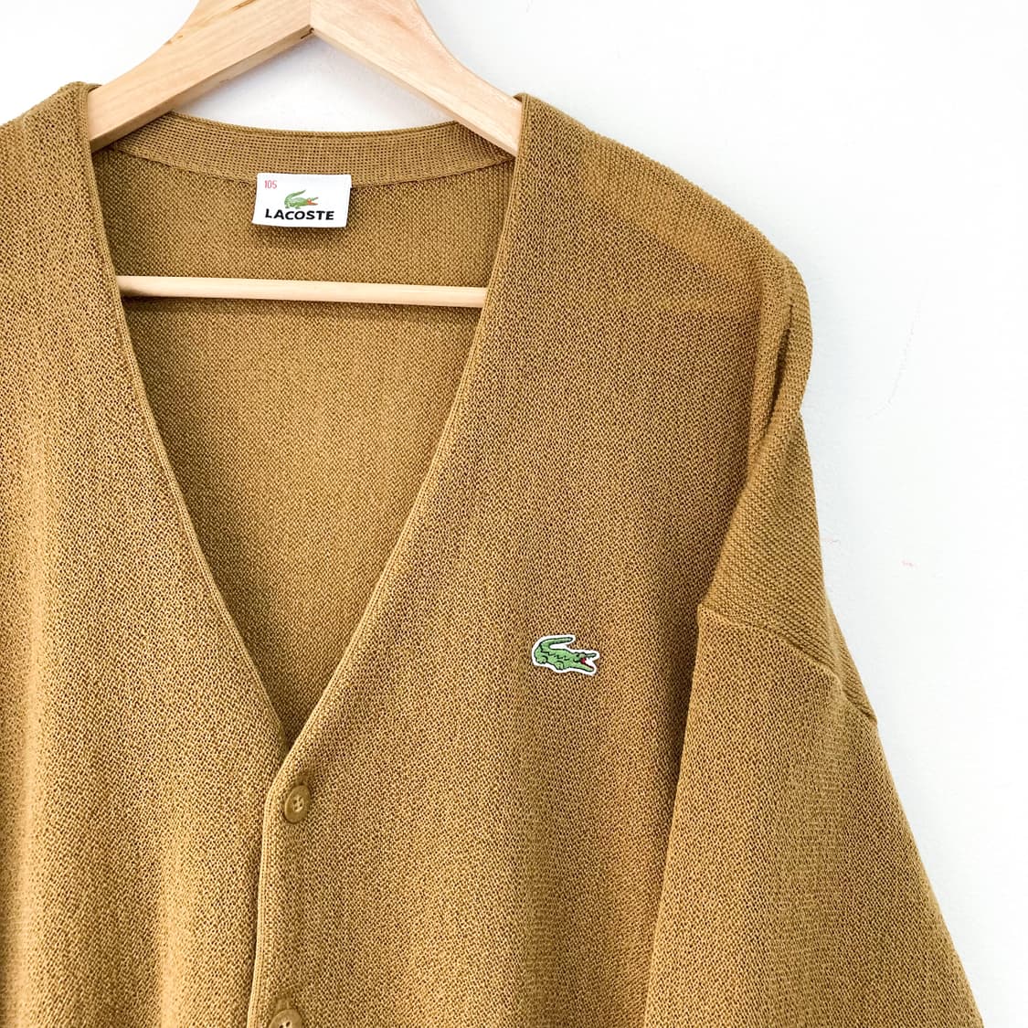 라코스테 기본 베이지 울 니트 가디건 상품이미지4