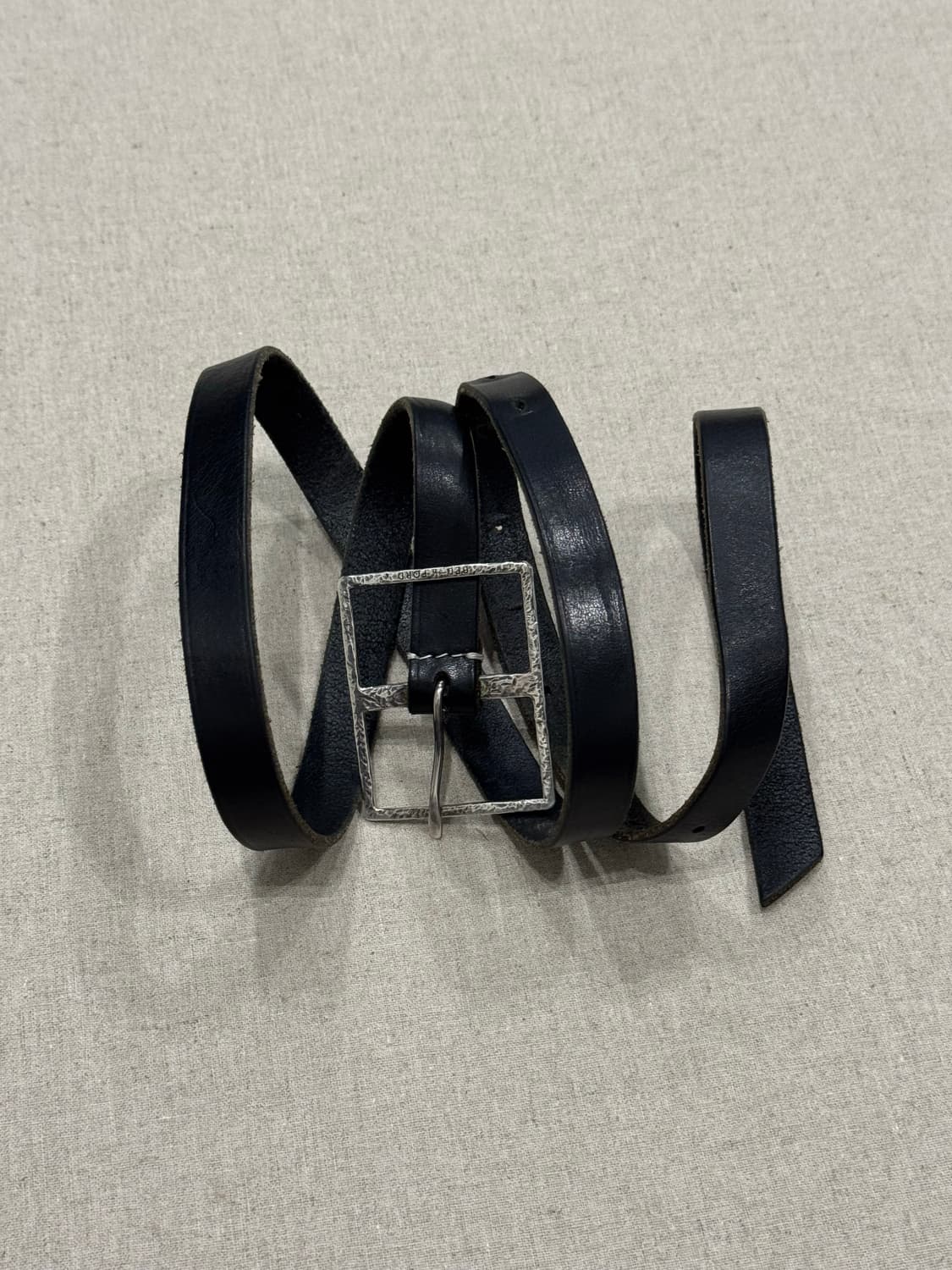 Bed J.W. Ford 실버925 빅버클 레더 벨트 상품이미지1