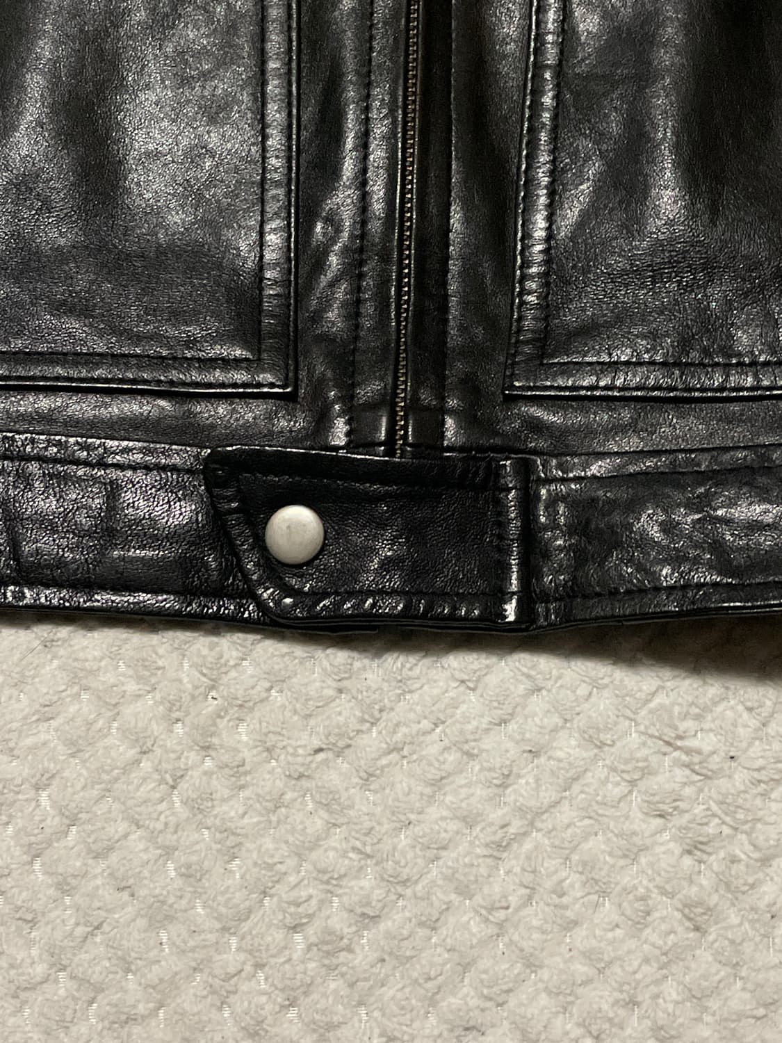 DARK HORSE 웨스턴 무드 램스킨 양가죽 바이커 절개 레더 자켓 상품이미지7