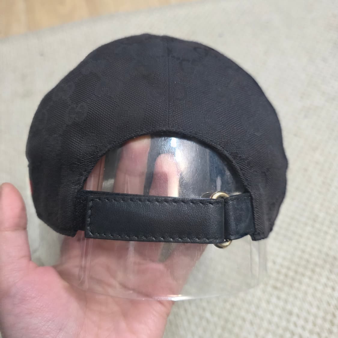 정품) 구찌 GG패턴 블랙 볼캡 모자 L 상품이미지4