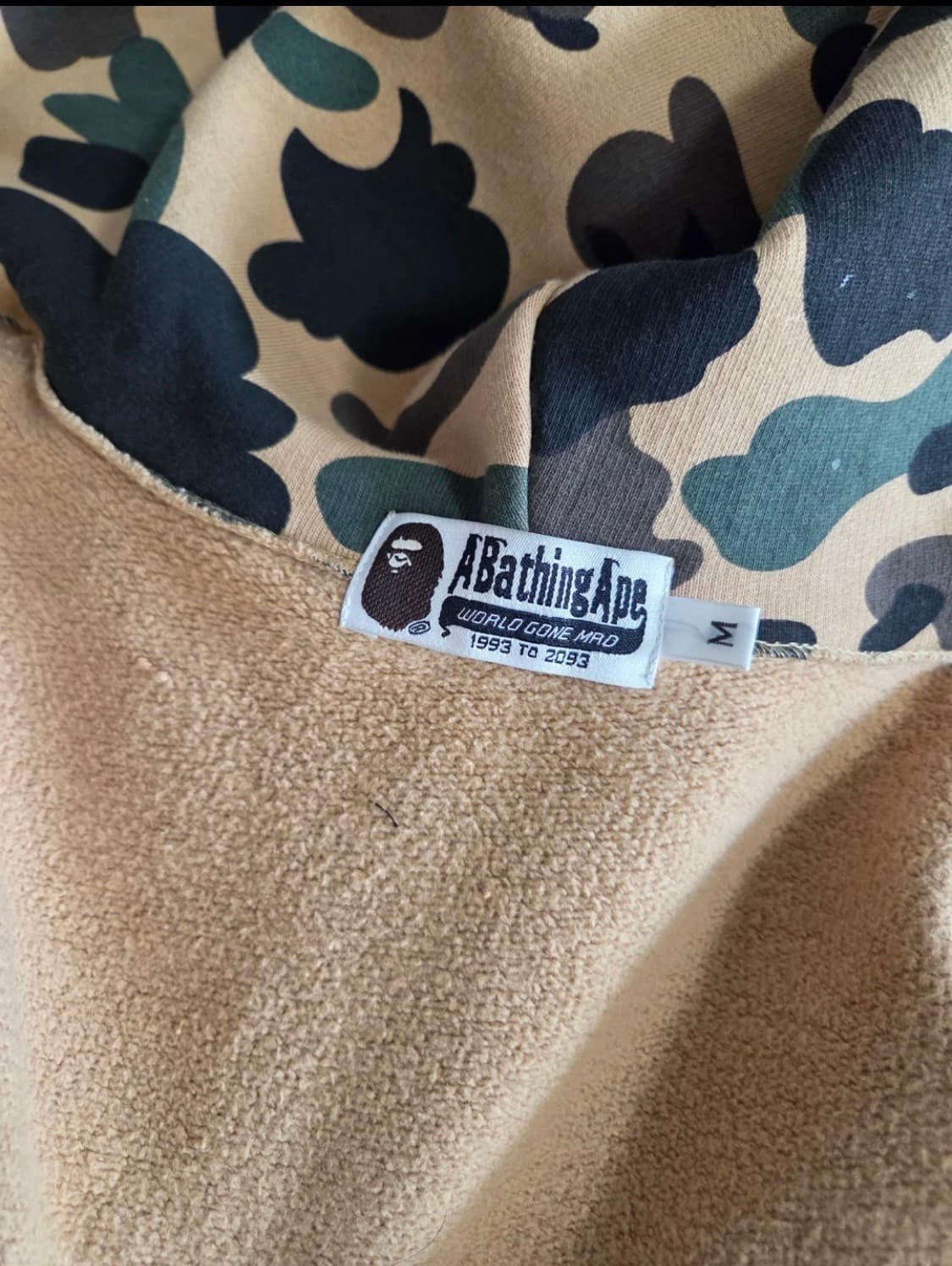 100%정품 베이프 샤크후드집업 황계 M 상품이미지5