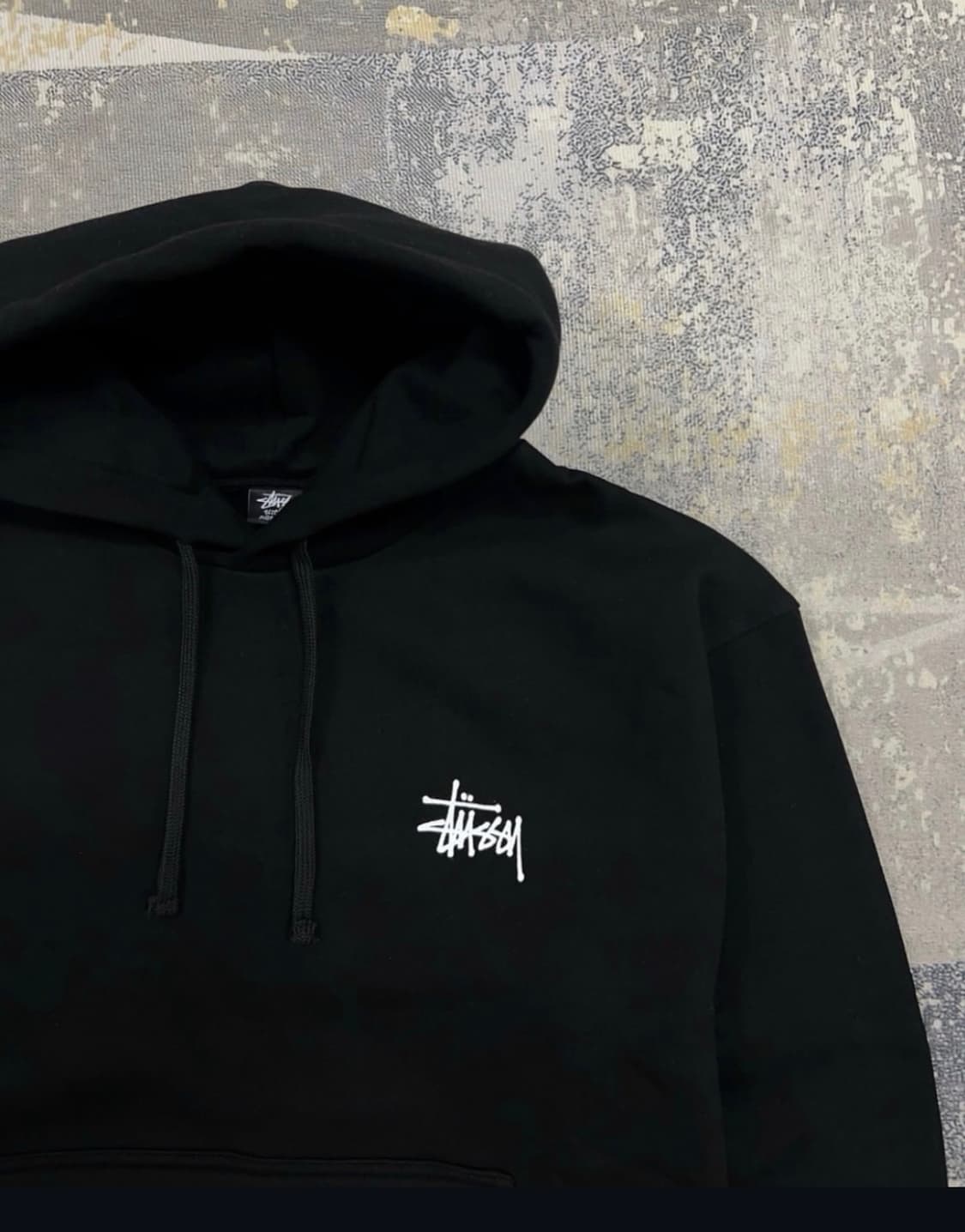 스투시 Stussy 백로고 베이직 후드 블랙 상품이미지3