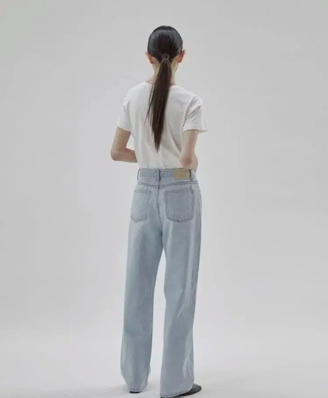 블루브릭 와이드 데님 라이트 블루 1 사이즈 wide denim 상품이미지3