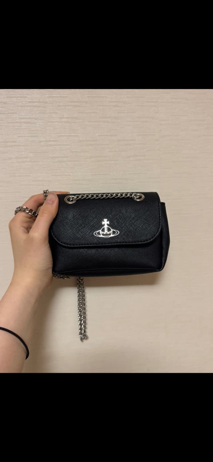 비비안 웨스트우드 사피아노 바이오그린 스몰 퍼스 크로스백 블랙 상품이미지2