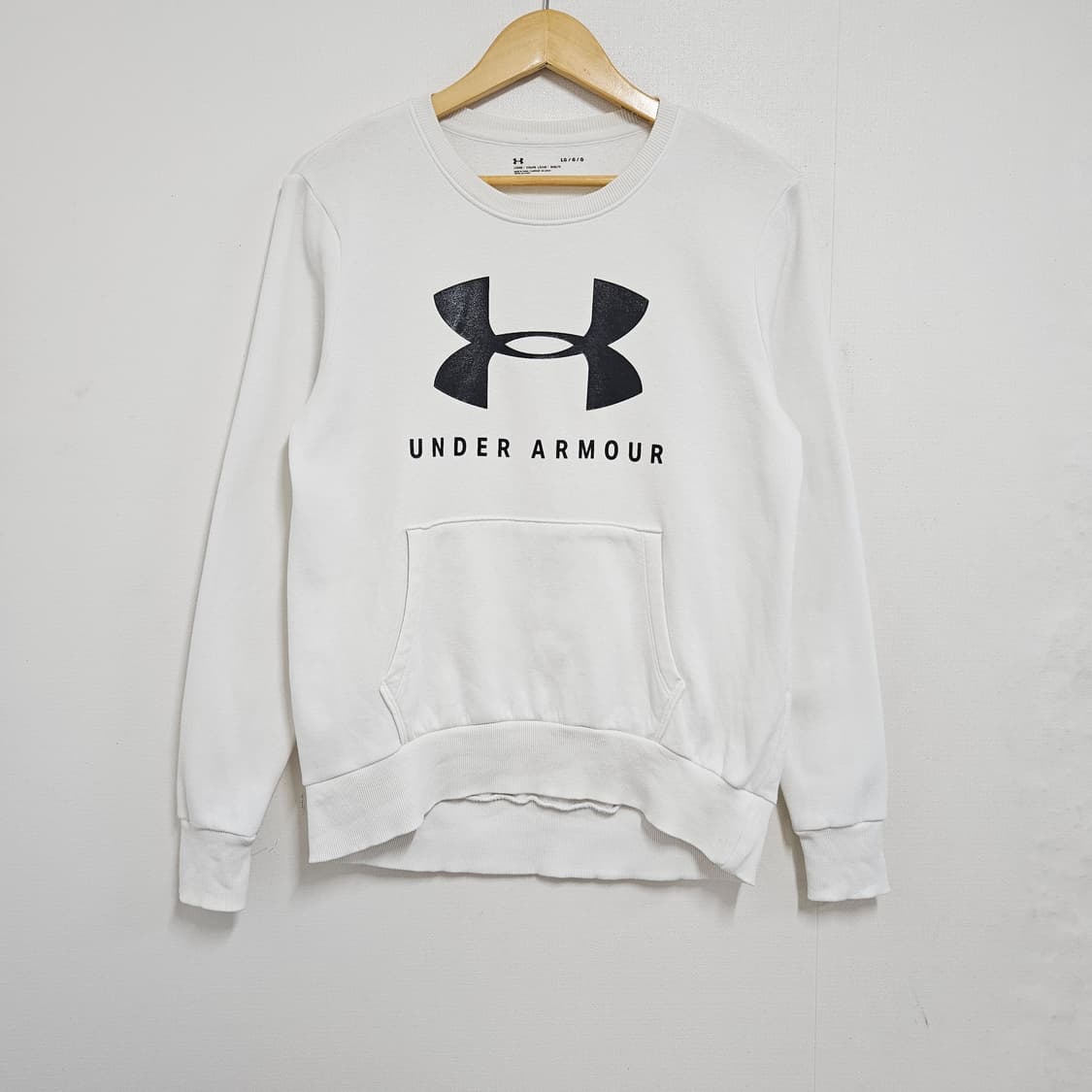 여성 L 언더아머 화이트 포켓 기모 맨투맨 상품이미지1