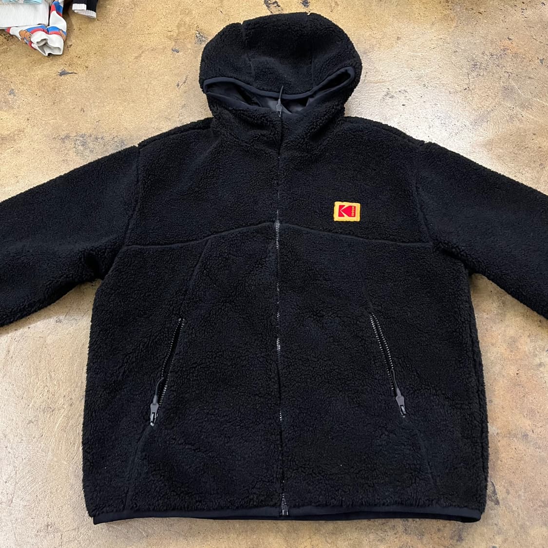 [정품/M] 코닥 블랙 후리스 후드 집업 b14 상품이미지3