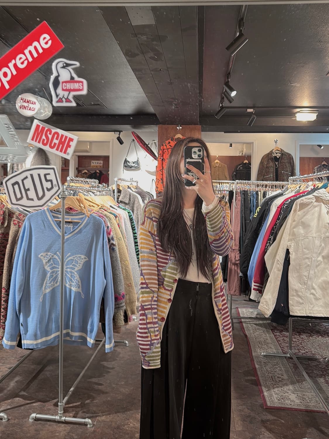 미쏘니 기하학 입체 멀티컬러 패턴 비스코스 가디건 니트 42 상품이미지8