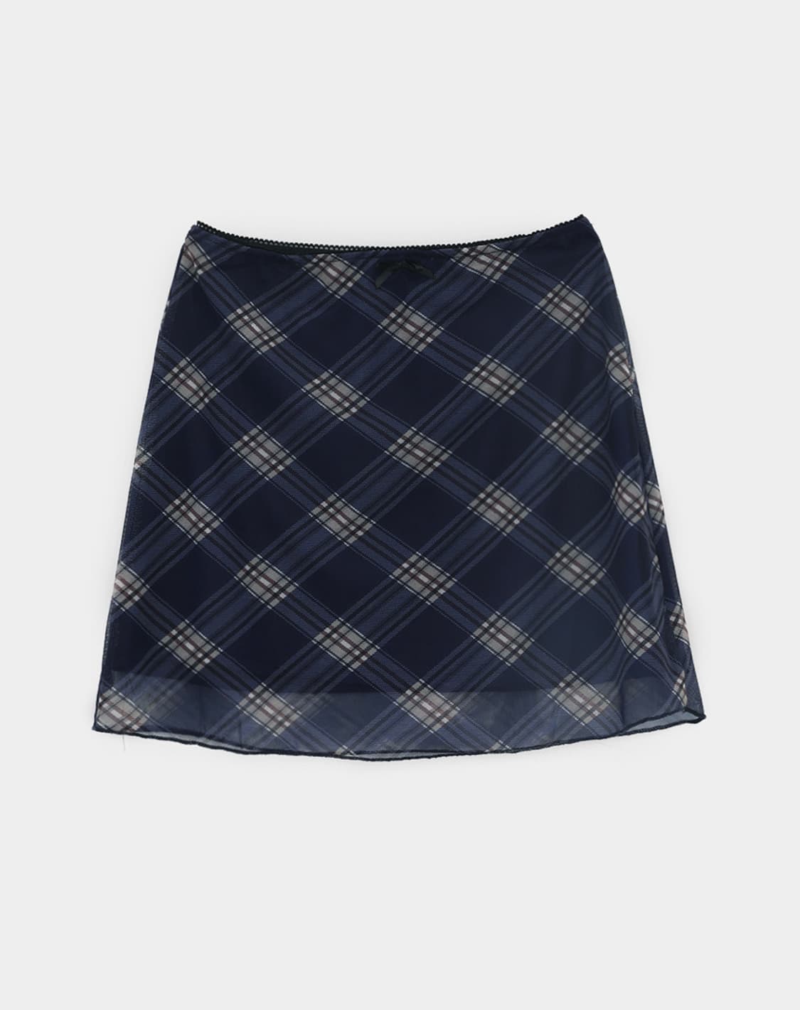 블랙업 [1천장판매] 레일레 체크 쉬폰 미니스커트 상품이미지3