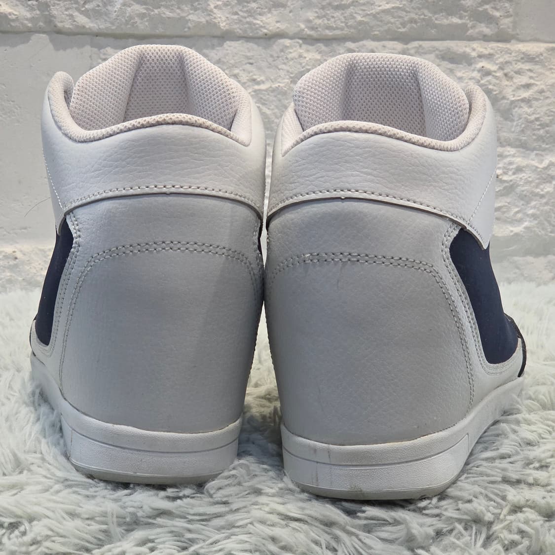 2q-12:스코노 하이탑키높이(5-6cm)스니커즈 화이트네이비 (245) 상품이미지3