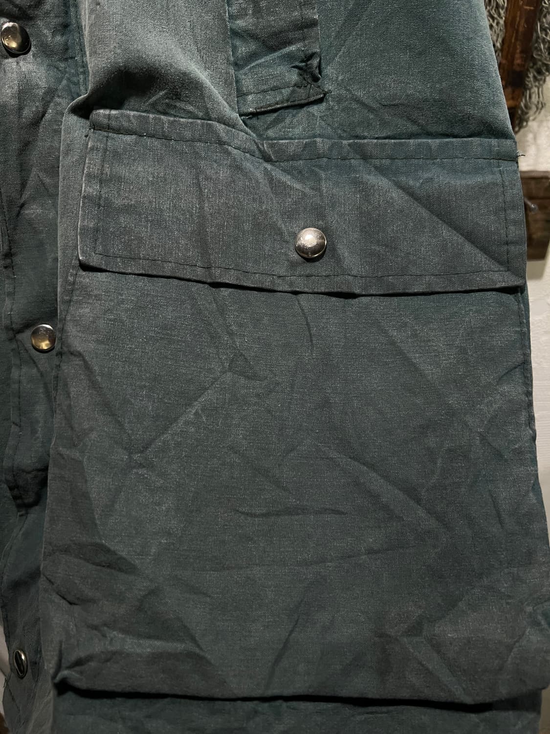 [M]90's Made in England 체크 라이닝 왁스드 헌팅 자켓 상품이미지4