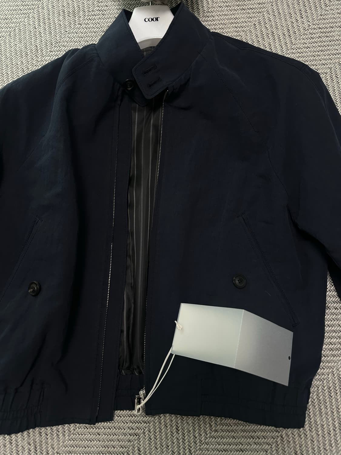 COOR 26ss 쿠어 린넨 블렌드 해링턴 자켓 네이비 [s] 새제품 상품이미지2