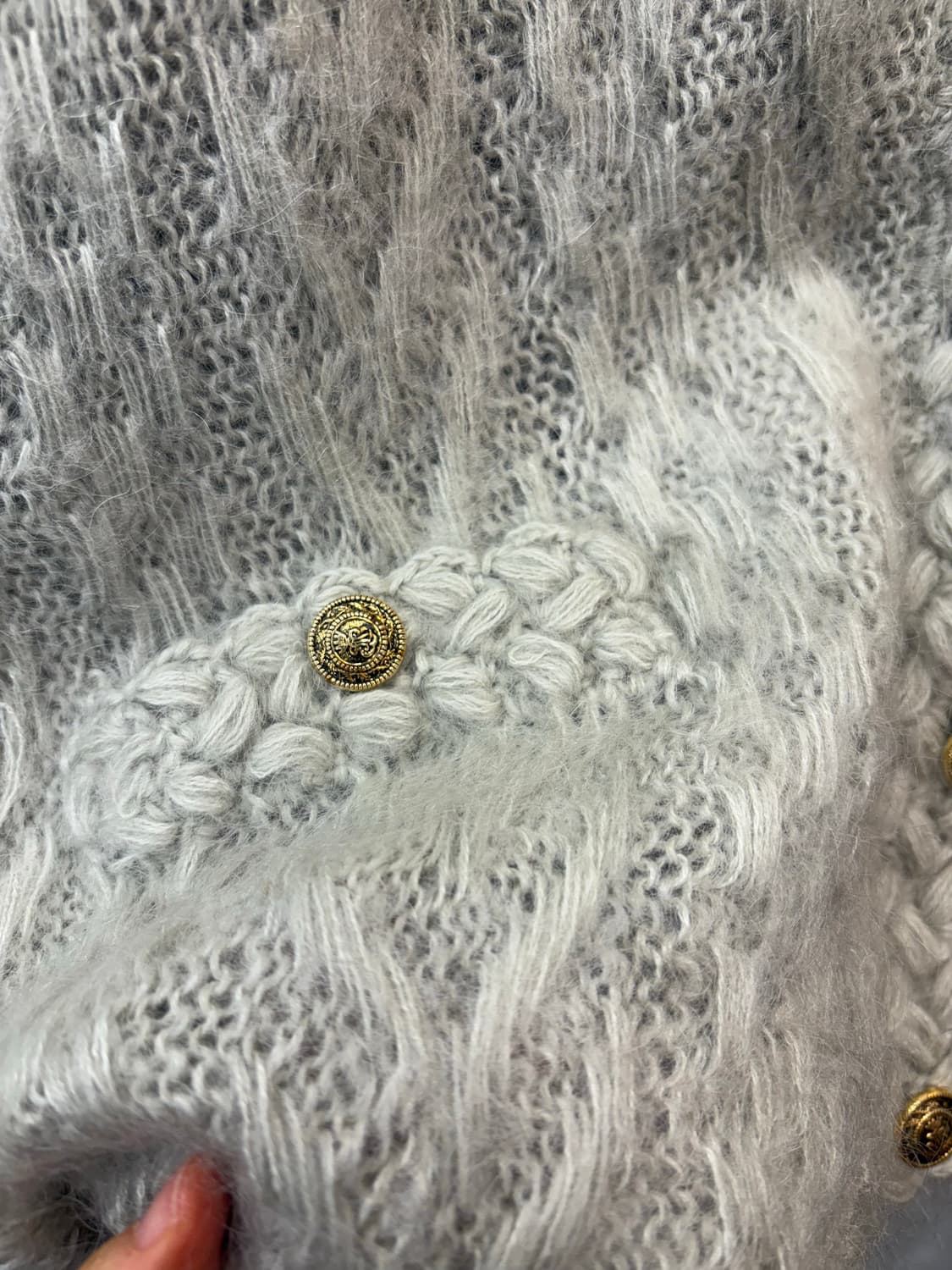 모헤어 혼방 그레이 가디건 상품이미지3