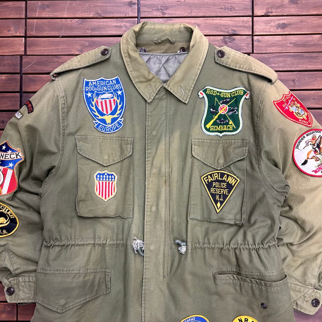 (XL) 빈티지 건클럽 패치워크 밀리터리 누빔 야상 자켓 상품이미지2