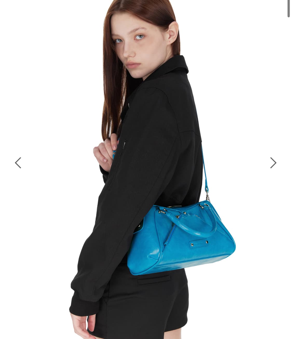 썬번프로젝트Faux Leather Mini M.O.S Bag , blue 상품이미지4