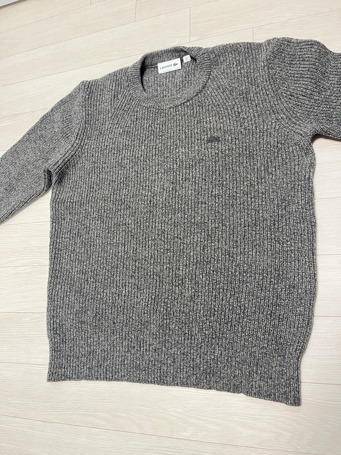 라코스테 동일드방레 울 100 그레이 하찌 니트 L 상품이미지3