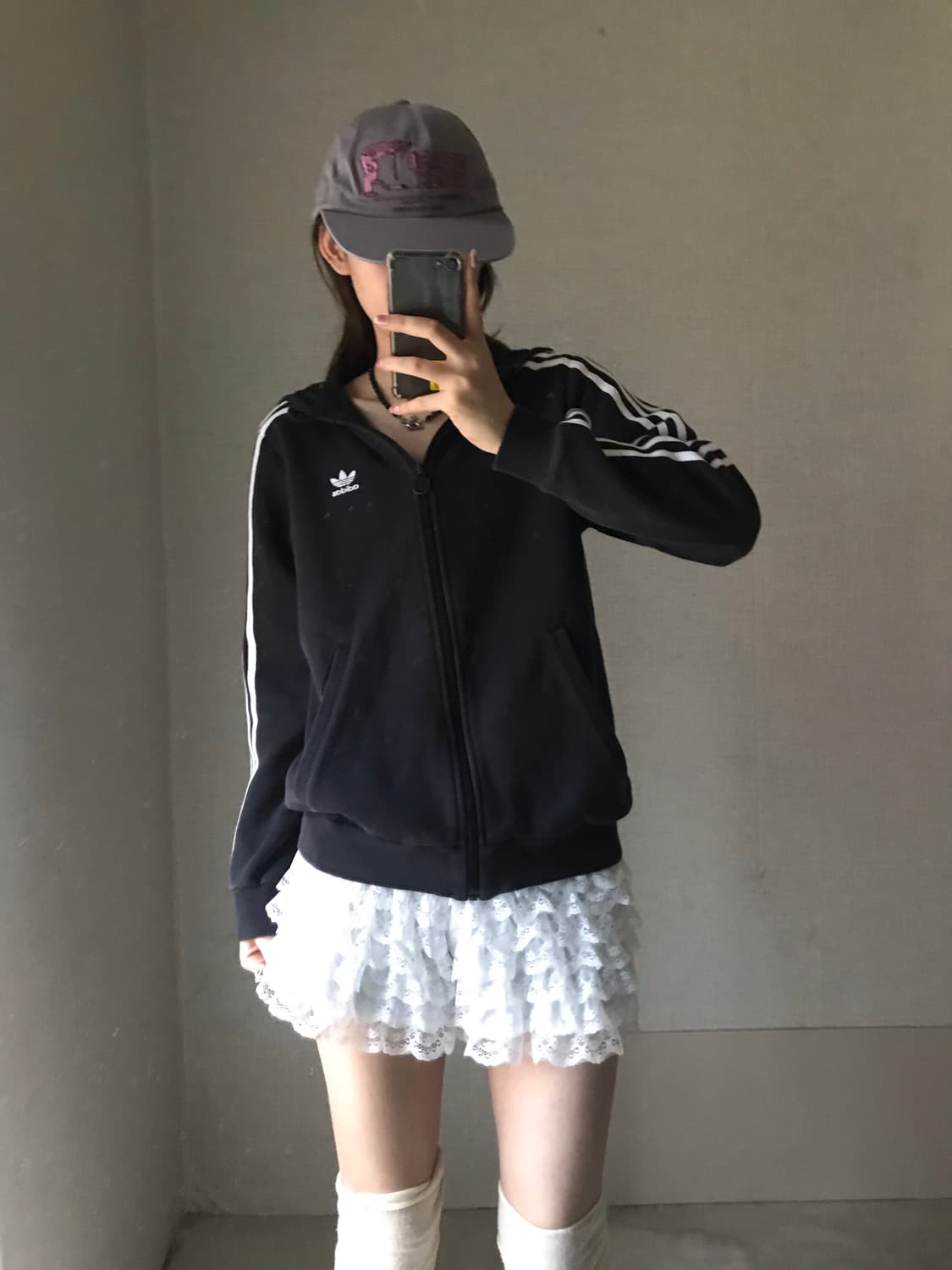 아디다스 블랙 삼선 후드집업 상품이미지5