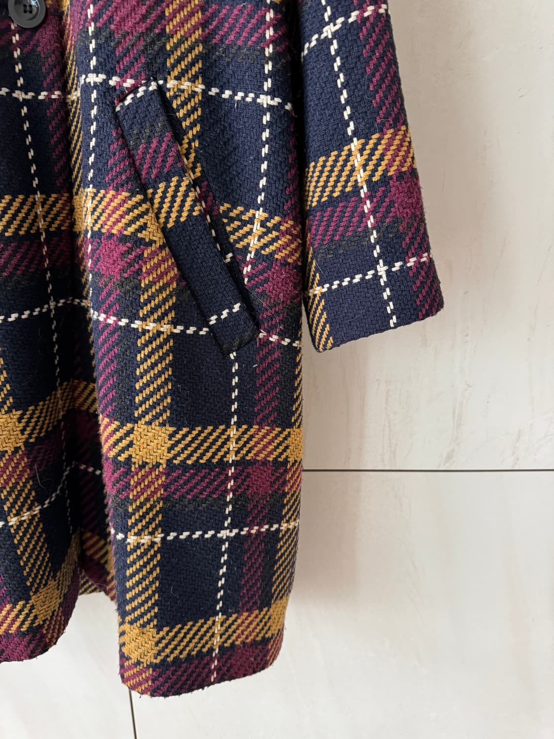 이태리 브랜드 컨디션 최상 5 PRE VIEW 체크 코트 XS(44,55 상품이미지5