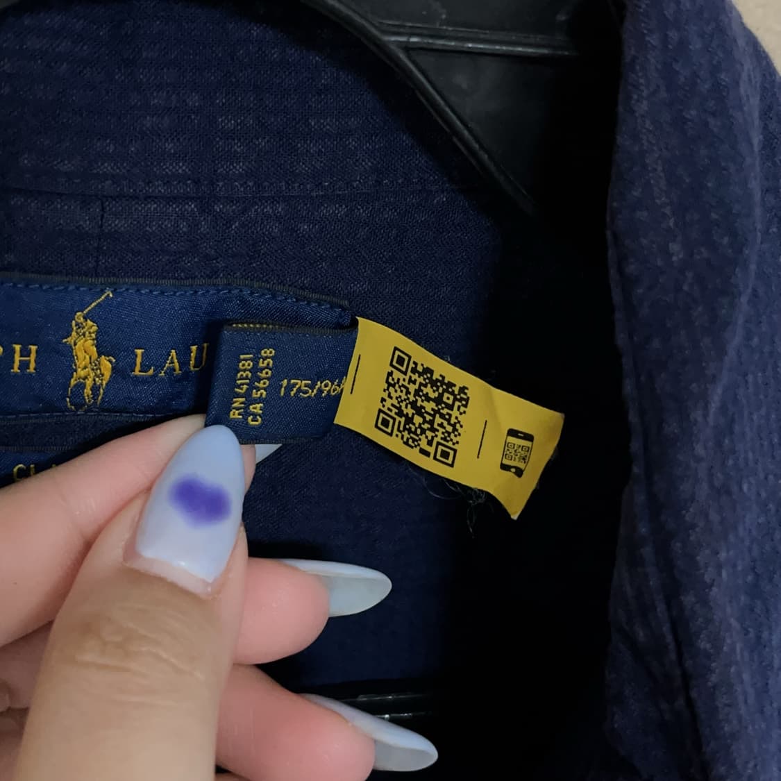 [정품] 폴로 네이비 / 블랙포니 시어서커 반팔셔츠 [ M ] 상품이미지7