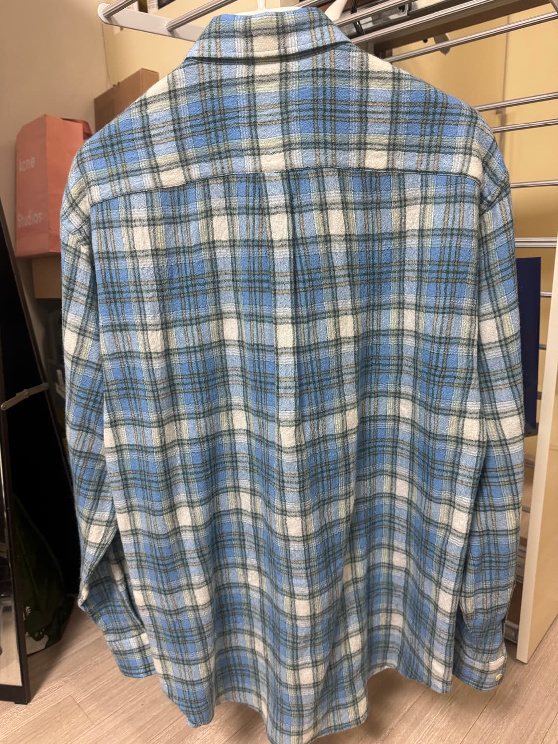 오라리 에어리 울 체크셔츠 블루 - 3Size 상품이미지2