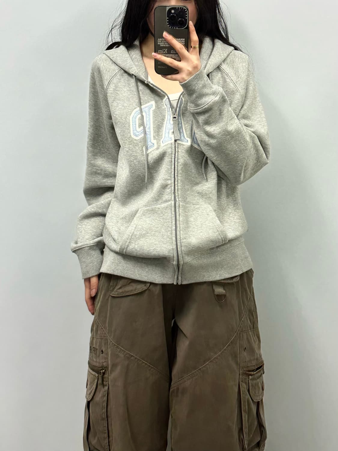 Gap 갭 그레이 후드집업 상품이미지1