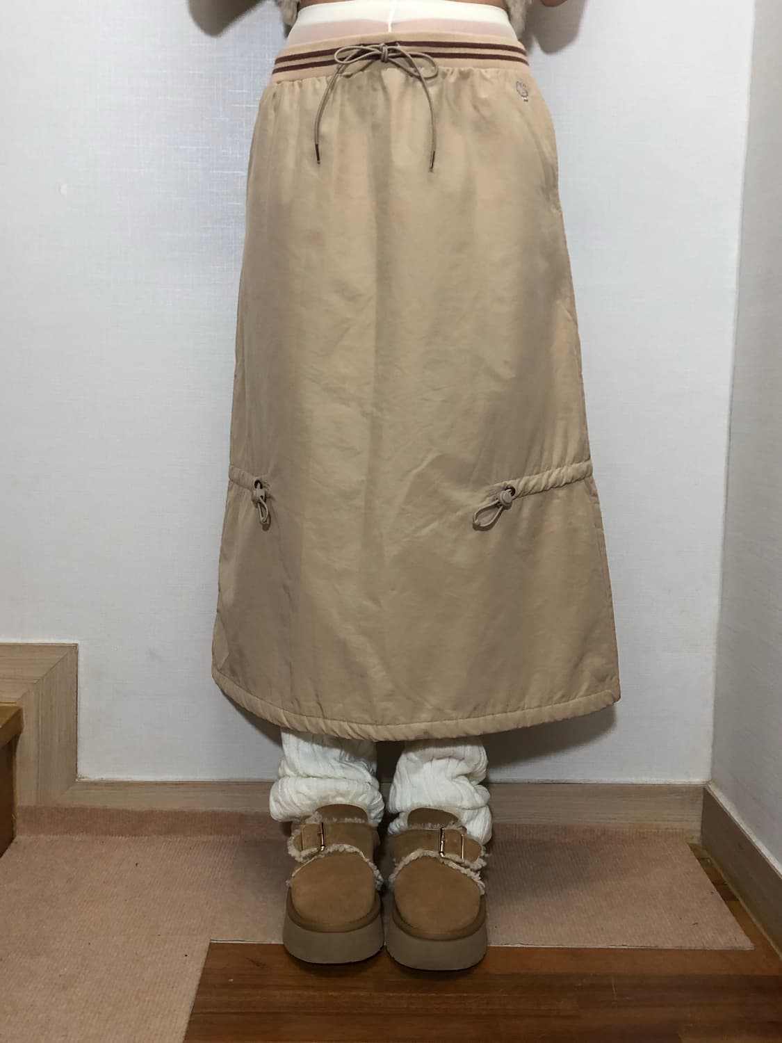 빈티지 헬로키티 베이지 롱 스커트 상품이미지6