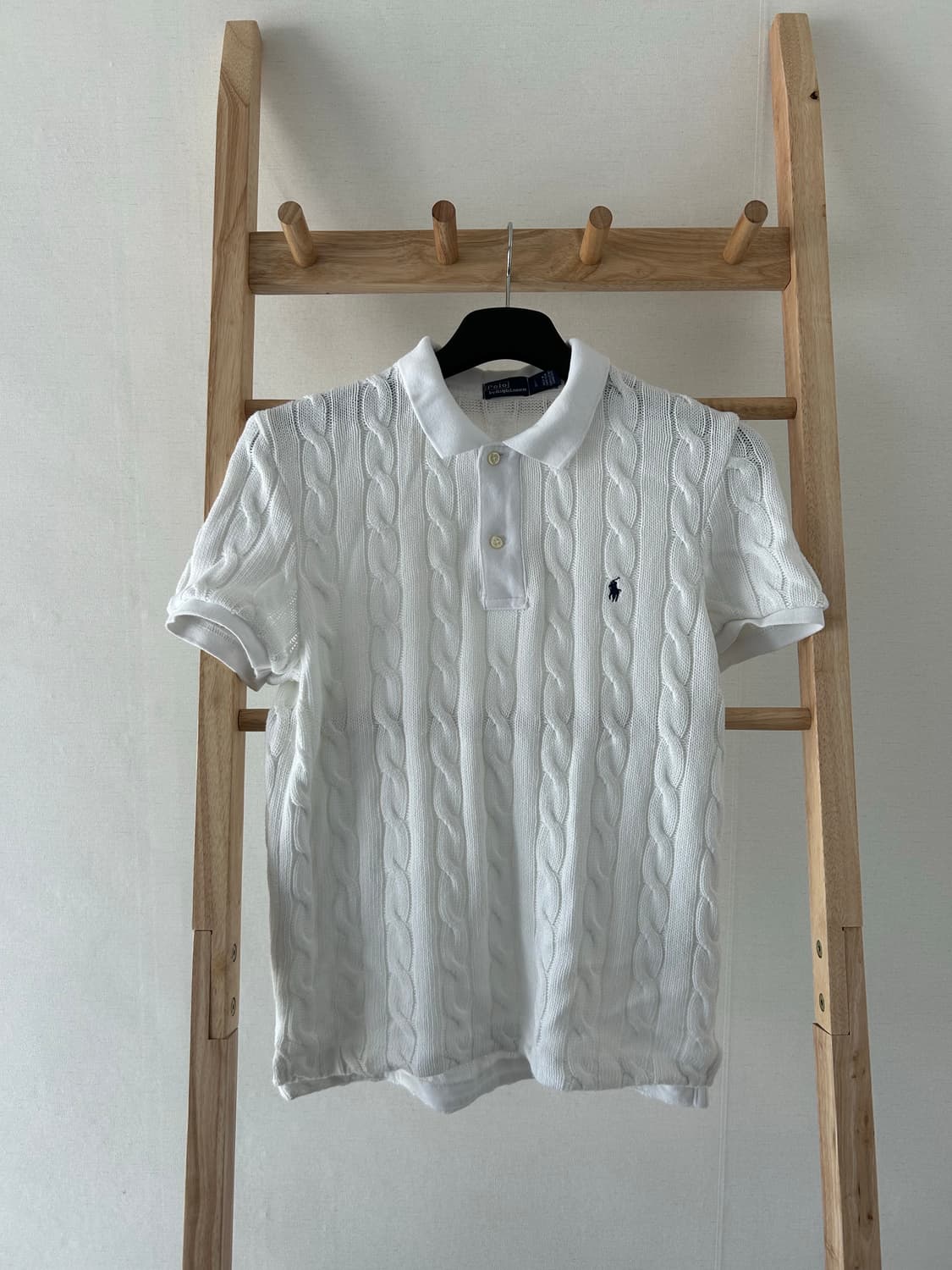 케이블 니트 코튼 크롭 폴로 셔츠 M사이즈 상품이미지5