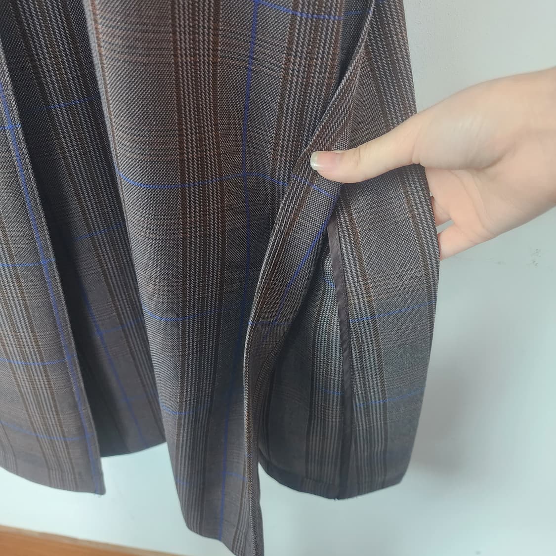 소프트서울 체크 롱 트렌치코트 상품이미지7