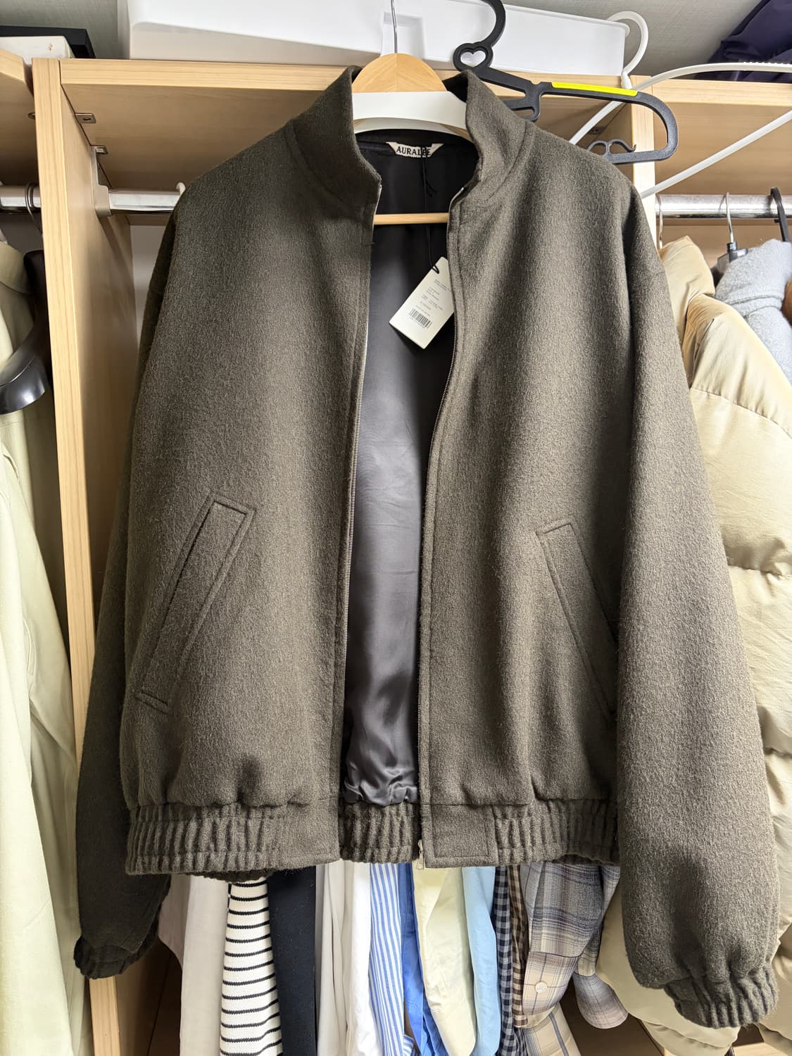 오라리 24fw 베이비 카멜 플라넬 블루종 5사이즈 상품이미지1